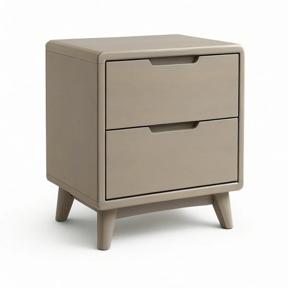 Noční stolek se 2 zásuvkami z MDF, taupe, 45 × 40 × 60 cm