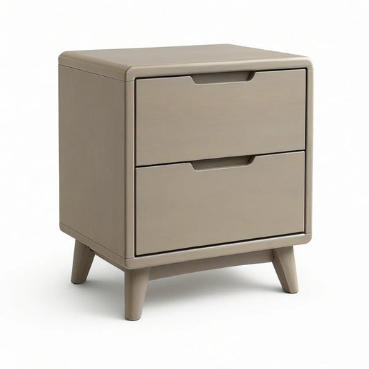 Noční stolek se 2 zásuvkami z MDF, taupe, 45 × 40 × 60 cm